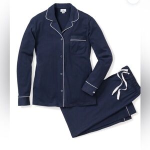 Petite Plume Womens Navy Classic Pajama set sz Small EUC